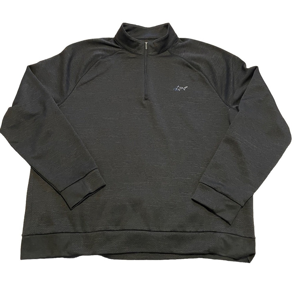 Greg Norman Mens Sweatshirt Pullover Outerwear Black‎ 1/4 Zip Mock Neck X-Large